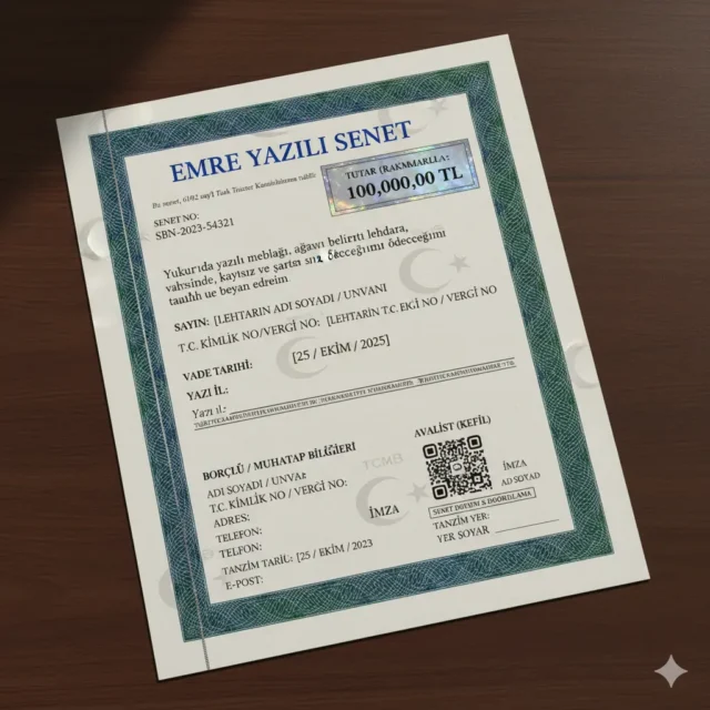 karekodlu senet | Ankara Avukat Kübra YILDIZ ÇOLAK Hukuk Bürosu Karekodlu Senet